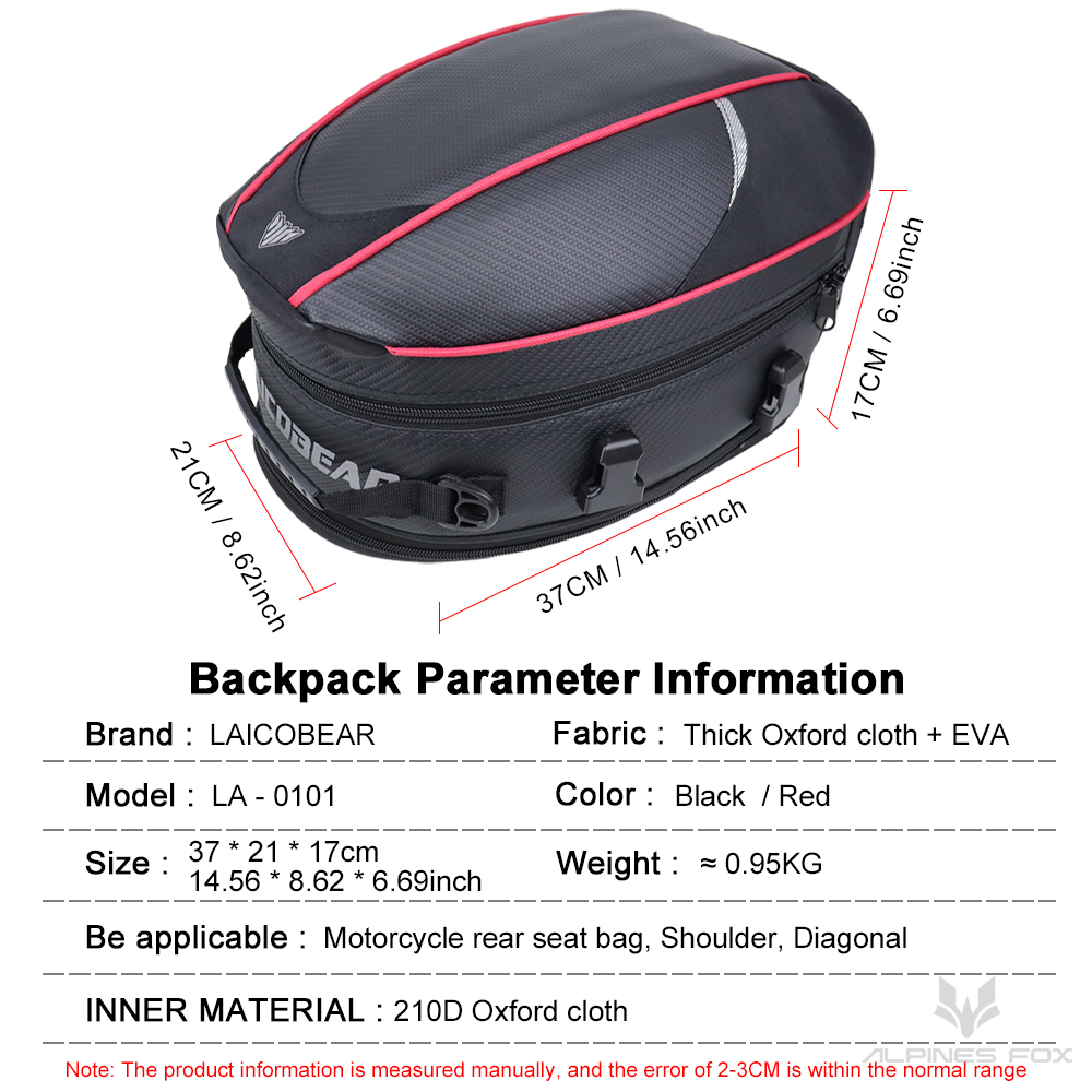 Motorcycle Tail Bag Black Moto - огляд і ціна Motorcycle Gear Backpack